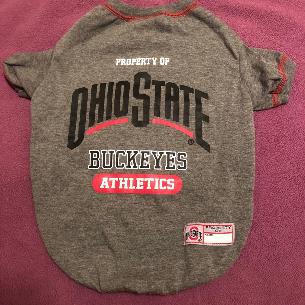 Ohio State shirt for a dog